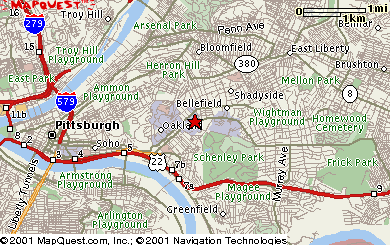 street map showing the 
Carnegie Library location