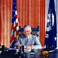 Harry Truman in Oval Office
