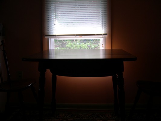 sun on kitchen table
