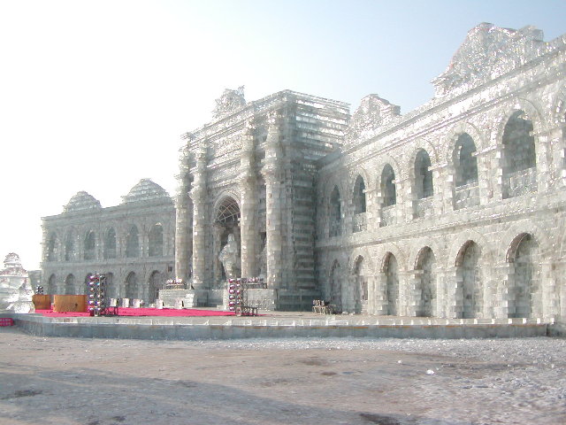 Harbin festival ice sculpture – grand building