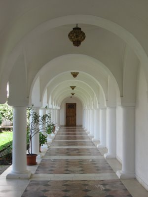 Brancoveanu Monastery, Romania, cloister walk